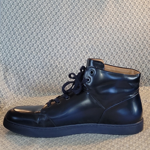 Vince Camuto Men's Black Glossy Chukka Boots - Picture 3 of 8